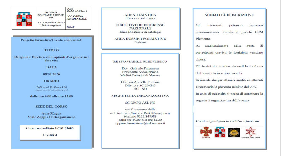 Clicca per accedere all'articolo Religioni e Bioetica nei trapianti d'organo e nel fine vita